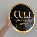 Custom Round Acrylic Logo Sign Board for Office & Shop Wall Decor - Image 7