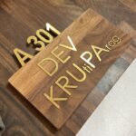 Premium Customized Acrylic & Wooden Home Name Plate with Gold Finish - Image 2