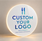 Custom Round Acrylic Logo Sign with backlight Board for Office & Shop Wall Decor