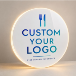 Custom Round Acrylic Logo Sign with backlight Board for Office & Shop Wall Decor