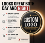 Custom Round Acrylic Logo Sign with backlight Board for Office & Shop Wall Decor - Image 3