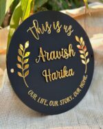 Premium Customized Acrylic & Wooden Home Name Plate with Gold Finish - Image 7