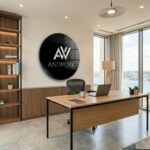 Custom Round Acrylic Logo Sign Board for Office & Shop Wall Decor