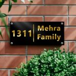 Premium Customized Acrylic & Wooden Home Name Plate with Gold Finish - Image 4